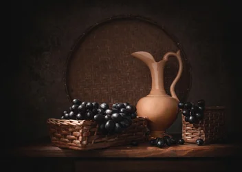 Dark Grapes Still Life