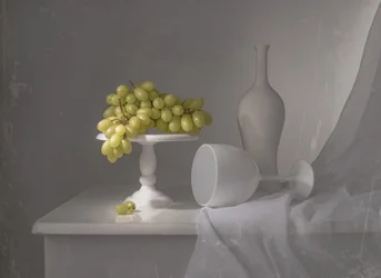 Elegant White Grapes Still Life