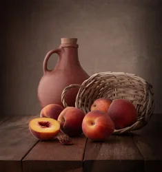 Fresh Peaches Still Life