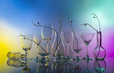 Vibrant Glassware Reflections