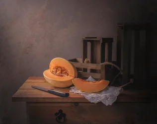 Warm Cantaloupe Still Life