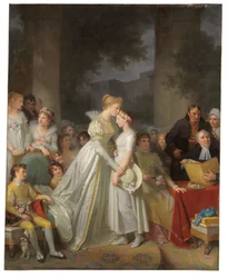 The kiss of protection by the local chatelaine