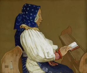 A Slovak Woman at Prayer, Vážec, Hungary, 1907