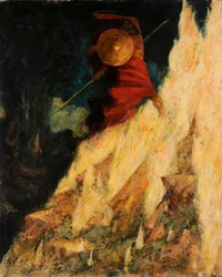 The Valkyrie. Wotan strikes the rock with the spear