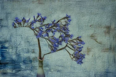 Rustic Blue Floral Vase