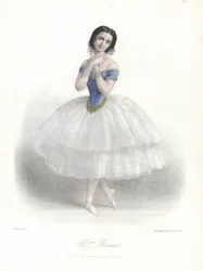 Italian ballet dancer Amalia Ferraris in the Ballet des Elfes at the Paris Opera, c1860