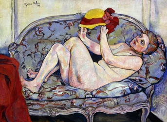 Nude Reaching on a Sofa