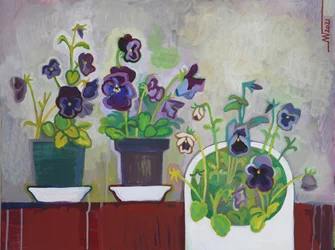 Vibrant Potted Pansies
