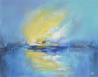 Blue Yellow Horizon Glow