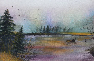 Misty Lake Boat
