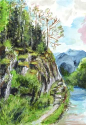 Serene Mountain River Scene