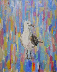Vibrant Seagull Painting