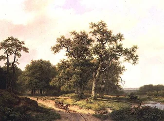 Wooded Landscape with Peasants