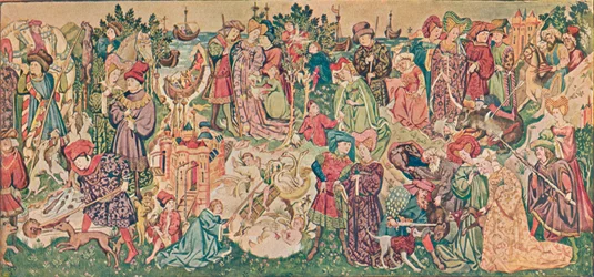 Watercolour Rendering of One of the Hardwicke Tapestries, c1902