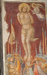 St Sebastian, fresco by Mariotto di Nardo, Church of Santa Maria Maggiore, Florence