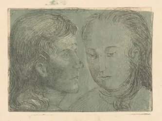 Young Man in Profile and Woman