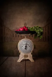 Fresh Radishes Antique Scale