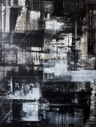 Textured Black White Abstract