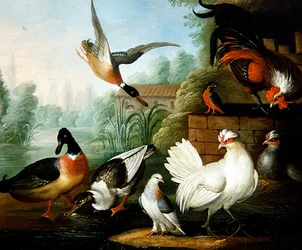 A Landscape with Chicken, Ducks and a Kingfisher