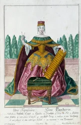 A upholstery. Engraving by Martin Engelbrecht, in New assembly of the manouvries habilles, 18th century, Germany. Paris, Decorative Arts