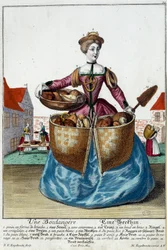 Occupation: A Baker. Engraving by Martin Engelbrecht (1684-1756), in 