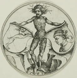 Two Shields with a Hare and a Moor