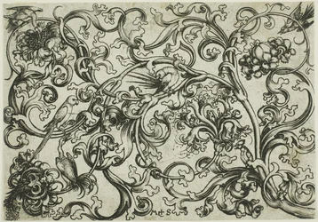 Vine Ornament with Parrots and Birds