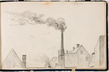 Cityscape with Smoking Chimney