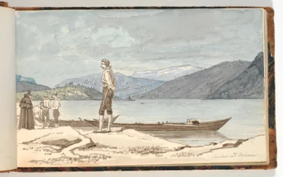 A Crossing Place. Figures by Boats