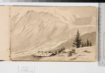 Landscape near Chamonix, France. A lake in the foreground