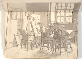 Interior of the Academy with Painting and Drawing Artists