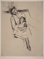 Reine and Margot Seated on a Sofa (No. 2)