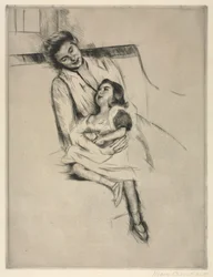 Reine and Margot Seated on a Sofa, c. 1902