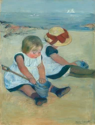 Playing Children on the Beach. 1884