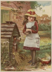 Girl with puppy