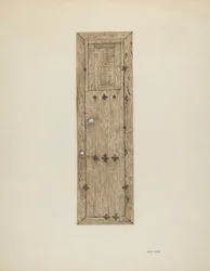 Copper-studded Door One of a Pair, c. 1939