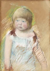 Child with Bangs in a Blue Dress