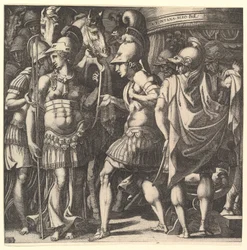 Alexander Welcoming Thalestris and the Amazons, mid-16th century