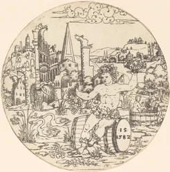 Bacchus Seated in a Landscape