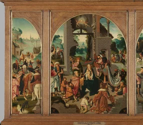 Triptych with Adoration of the Magi, Saint Antony Abbot and Saint Adrian