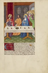 Judas Seated at a Table between Christ and the Virgin