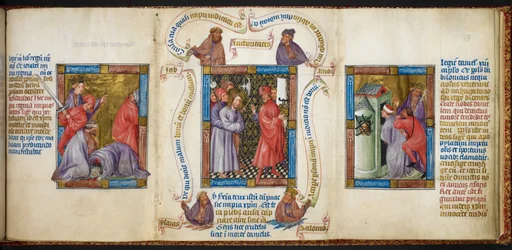 Three scenes depicting 
