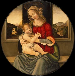 The Madonna and Child, a Landscape Beyond