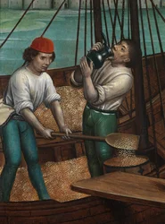 The Miracle of the Grain, from the Altarpiece of St. Nicholas, c.1486-93 (detail)