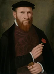Portrait of a Man with a Red Carnation and a Glove