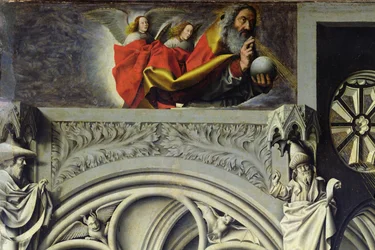 God the Father in Heaven Sending Out His Son to the Virgin Mary, c.1445 (detail)