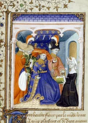 Christine de Pisan presenting her book to Louis of Orleans, illustration from the 