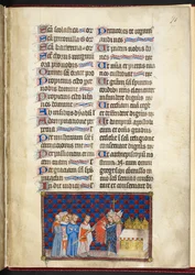 The Archbishop of Reims blessing the Oriflamme, illustration from 