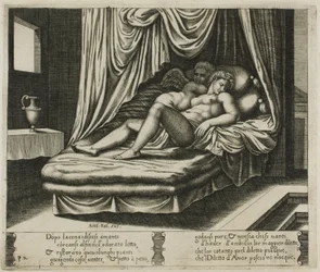 Cupid and Psyche Together in the Nuptial Bed