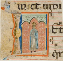 Female Saint in a Historiated Initial "L" from a Choir Book